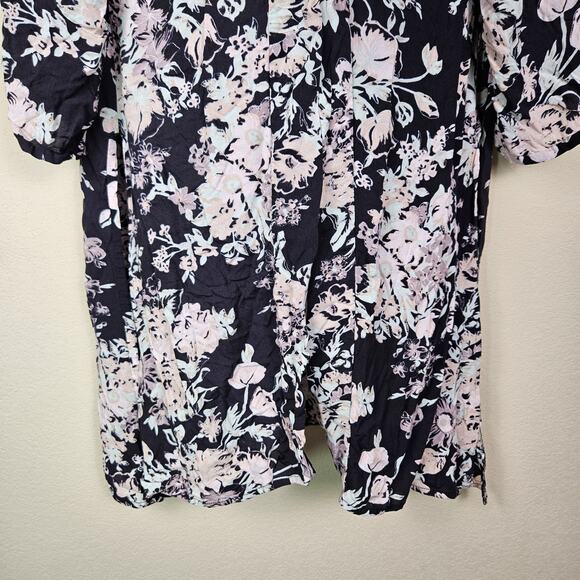 Vince Camuto Kimono Womens M Boho Floral Open Front Top Swim Coverup Vacation - Picture 4 of 15